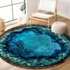 3D Blue Ocean Pit Round Area Rug Deep Water Wave Circular Floor Carpet Sea Abyss Welcome Mat for Home Living Room Decor