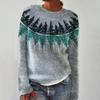 Knitted Women Sweater Print O-neck Long Sleeve Casual Loose Sweaters Female Winter Elegant Trendy Ladies Clothes