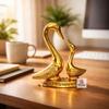 Kissing Duck Pair Showpiece for Home Decor Golden Metal Duck Couple Statue Decorative Table Accent for Living Room Office Desk Bedroom