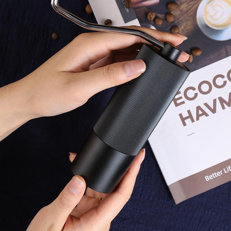 Household Portable Steel Burr Manual Coffee Bean Grinder Aluminum Alloy Coffee Grinder