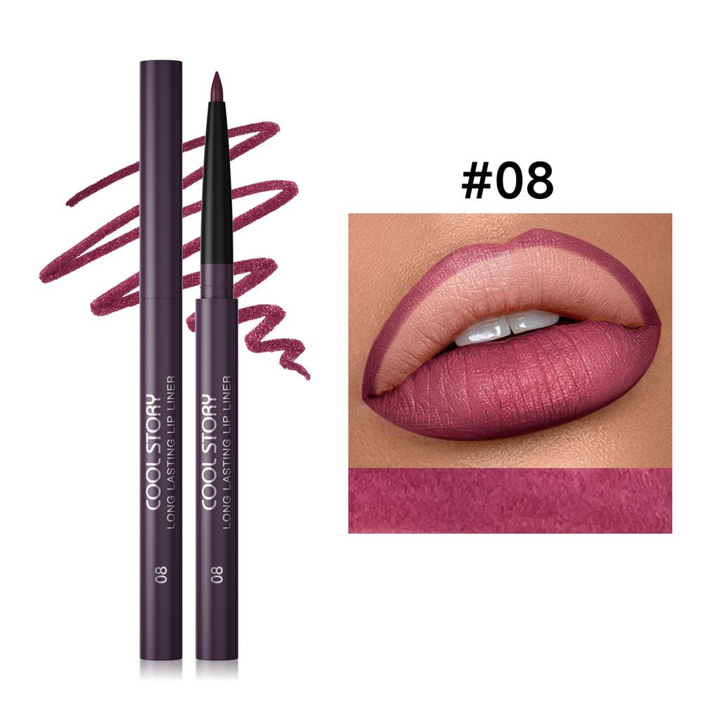 Langanhaltender wasserfester matter Lipliner, feuchtigkeitsspendendes, nicht klebriges Lippen-Make-up, konturiert die Lippen, 8 Farbtöne erhältlich, Lippenstift-Ersatz