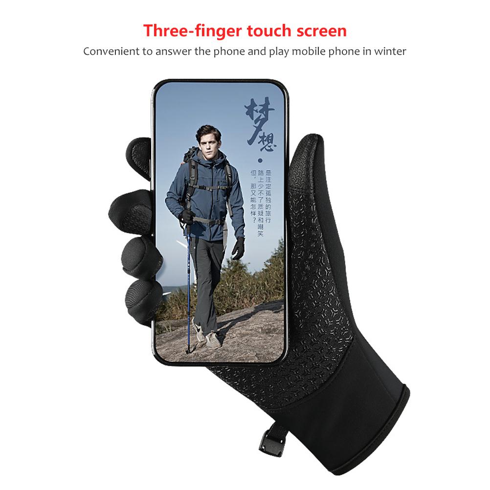 Outdoor Cycling Gloves Winter Waterproof Touchscreen Gloves for Running Climbing Skiing Riding
