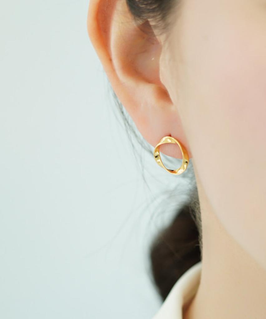 Alleun Silver 925 Twisted Round Ring Daily Silver Earrings
