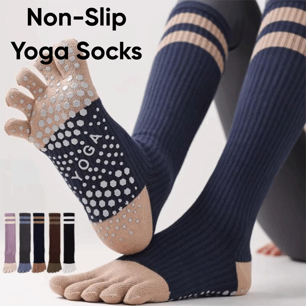 New Cotton Five-finger Yoga Socks Silicone Grips Breathable Pilates Socks Non Slip Ballet Socks Women