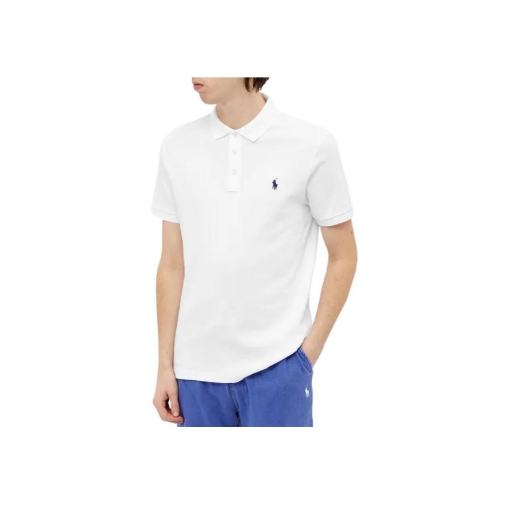 Polo Ralph Lauren Enfärgad Logobroderad Kortärmad Pikétröja Herrtoppar Vit 710660897-004