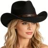 Big Eaves Western Cowboy Hat European and American Style British Retro Versatile Jazz Hat Men's and Women's Top Hat