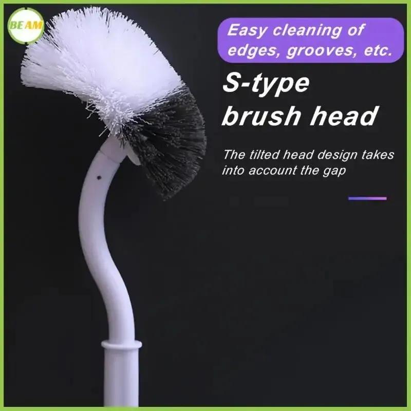 Bathroom Wall-mounted S-type Toilet Curve Brush Bent Head Corner Gap Brush Soft Hair Household Items Cleaning Tools Accessories