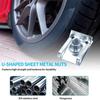 90Pieces Thickened U Shape Metal Nut Set Zinc Alloy Clamping Fasteners with Thread for Vehicle Door Trim Maintenance