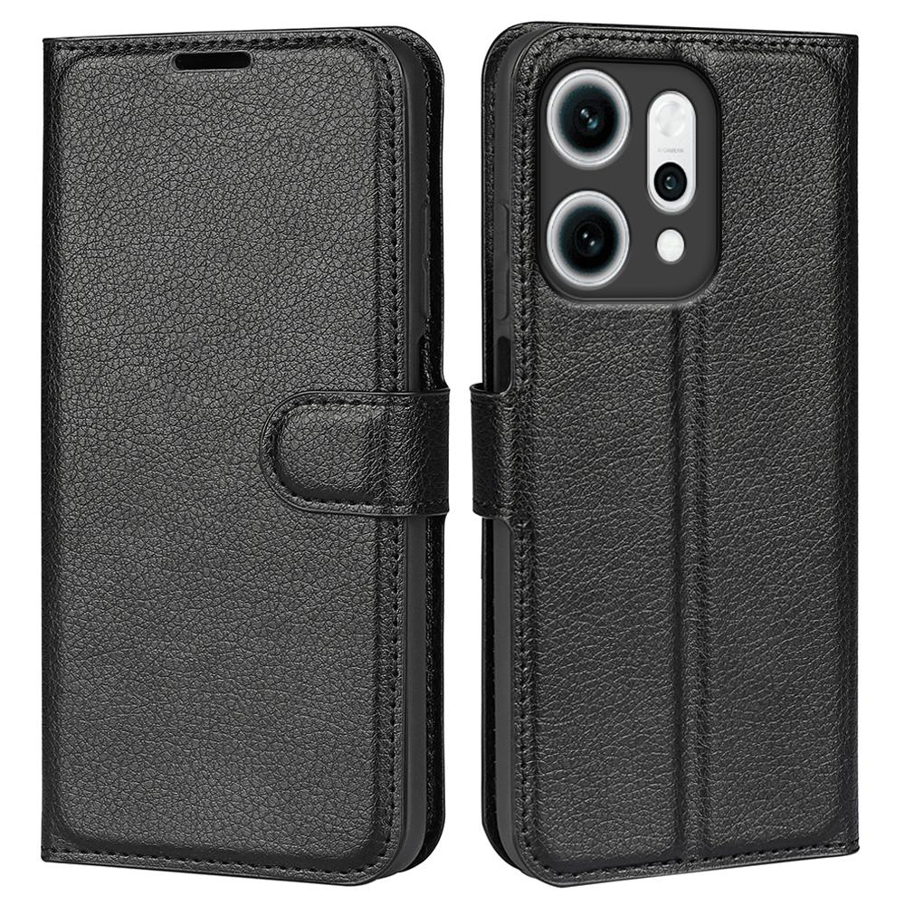 For Oppo Reno14 5G (China)/Oppo Reno14 5G (Global) Case Litchi Texture Shockproof Leather Wallet Phone Cover
