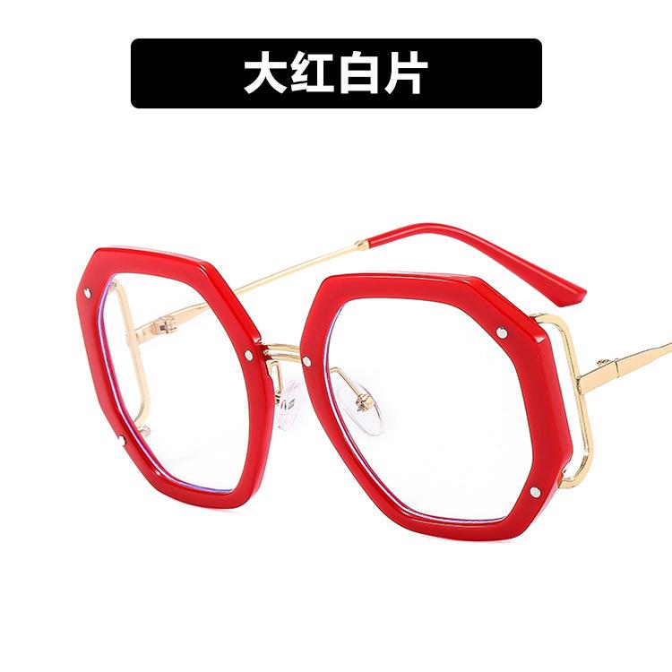 Polygonal glasses frame new anti-blue light side hollow European and American glasses frame ins glasses frame personality trend