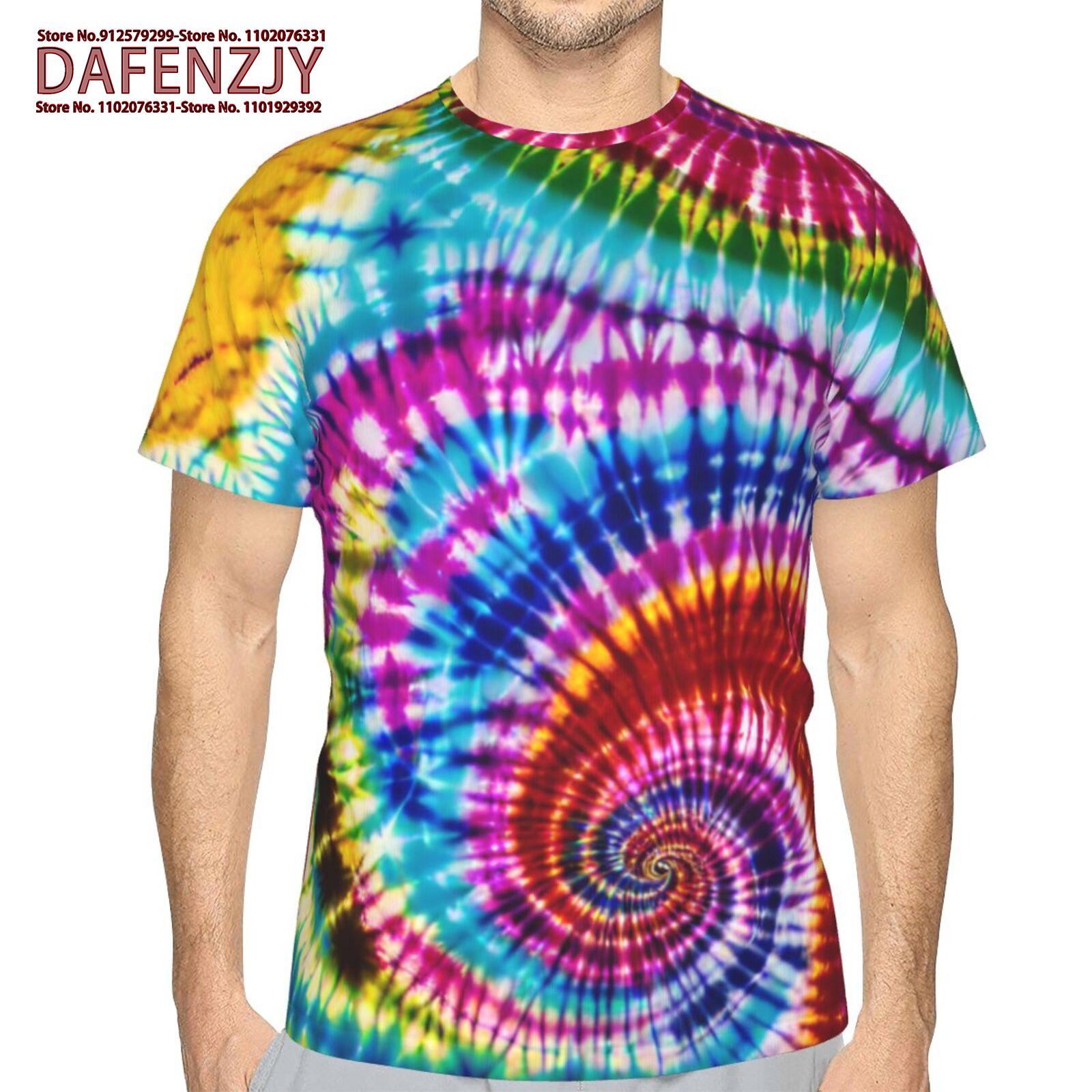 

Чоловіча 3D-футболка з абстрактним малюнком Tie Dye Модні топи з короткими рукавами в стилі хіп-хоп Абстрактні чоловічі футболки Harajuku Футболки Чоловічий одяг XXXL армія зелений колір