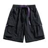 Herren Cargoshorts Entspannte Passform Mehrere Taschen Fünf-Punkt-Länge Elastischer Bund Outdoor Utility-Shorts