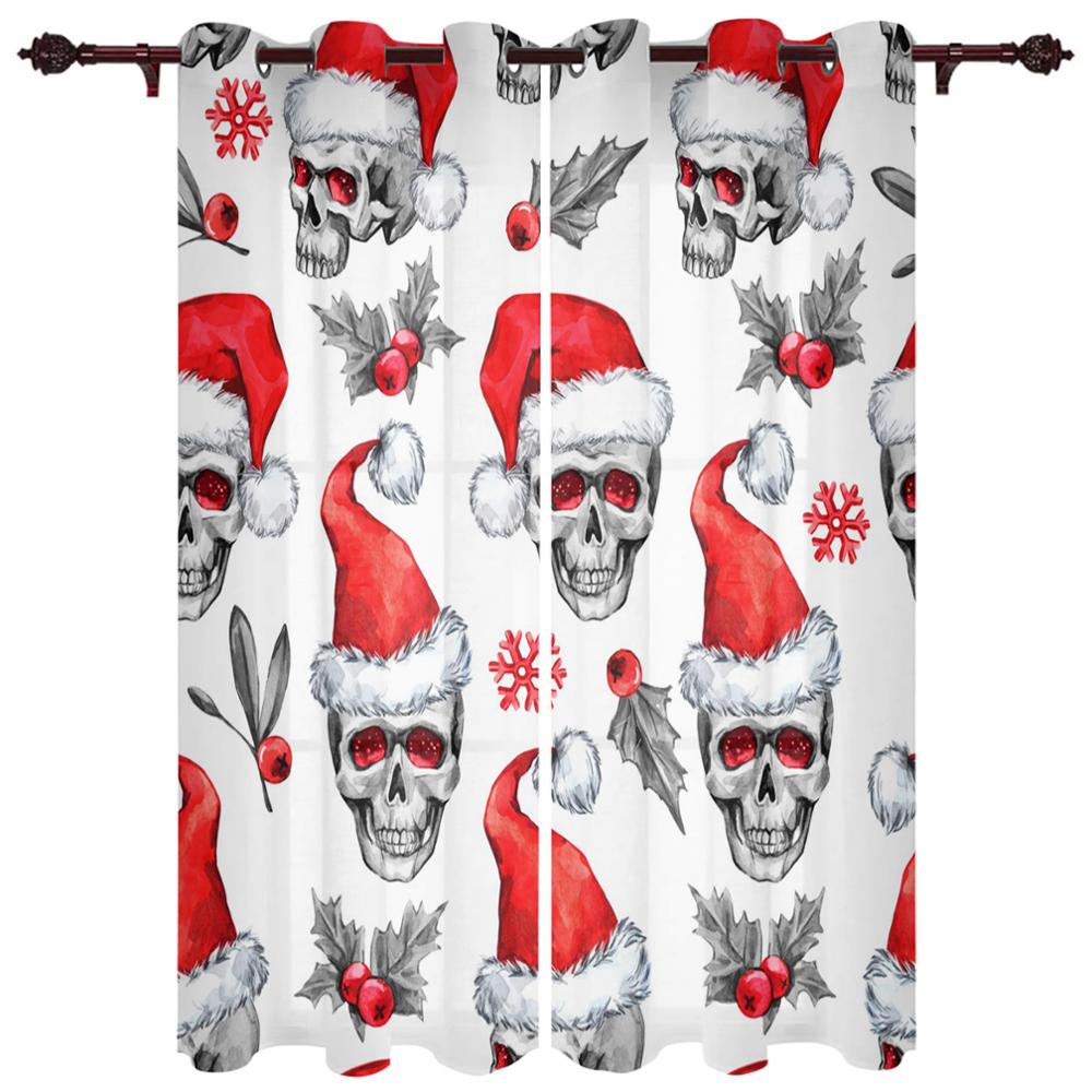 Teschio Artistico Fiori Rossi Onda Nuove Tende Semplici Decorazione per la Casa Tende Forniture Moderne per la Casa