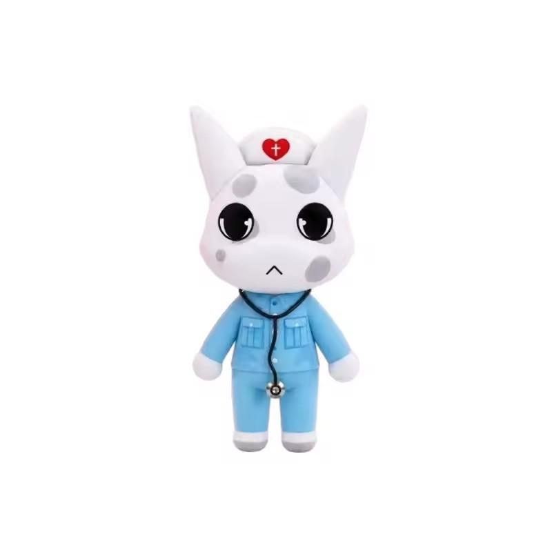 Spel Dierenhospitaal Pluche Speelgoed Dr. Harlow Ratthew Zuster Stalker Zachte Knuffel Cartoon Pop Verzamelbaar Pluche Cadeau white