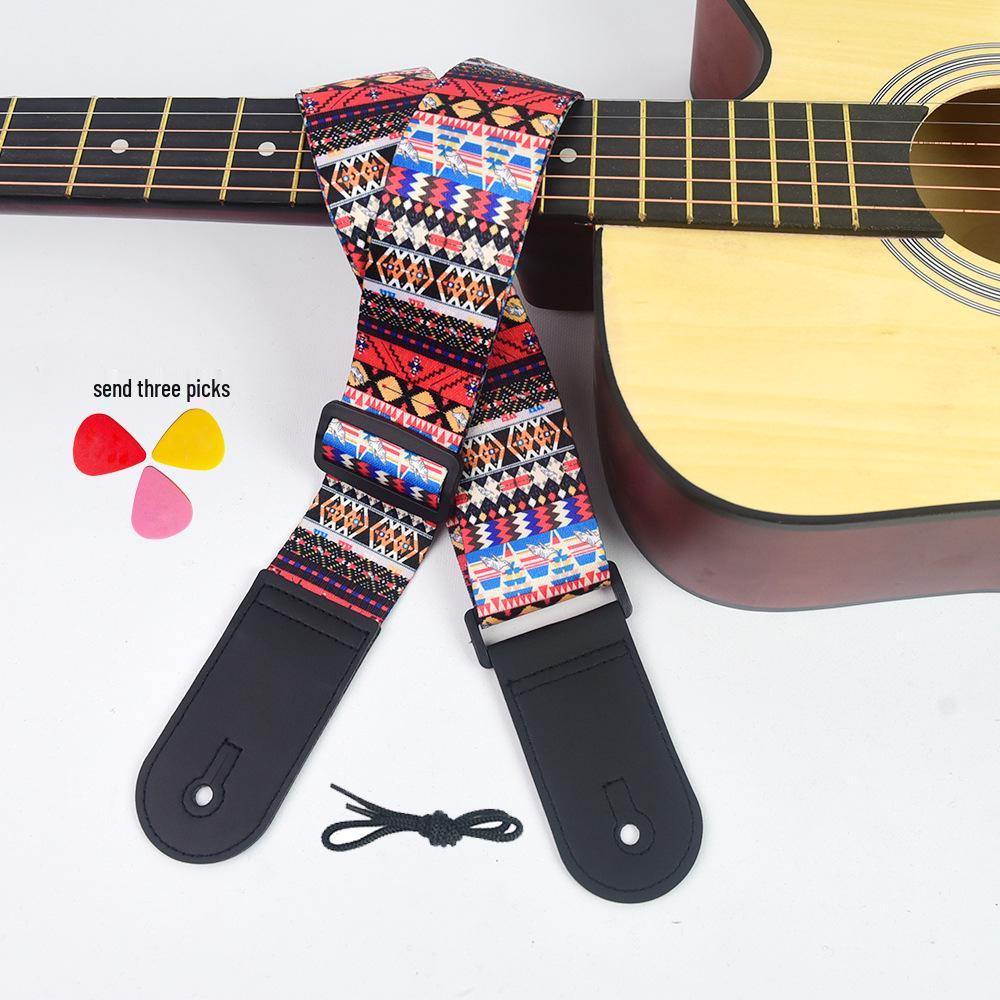 Ethnic Style Universal Guitar Strap - Polyester for Electric, Bass, Wooden Guitars