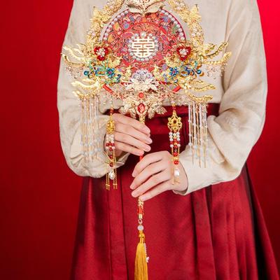 Double-Sided Heavy-Duty Handmade Wedding Bride Fan – Exquisite DIY Material Set