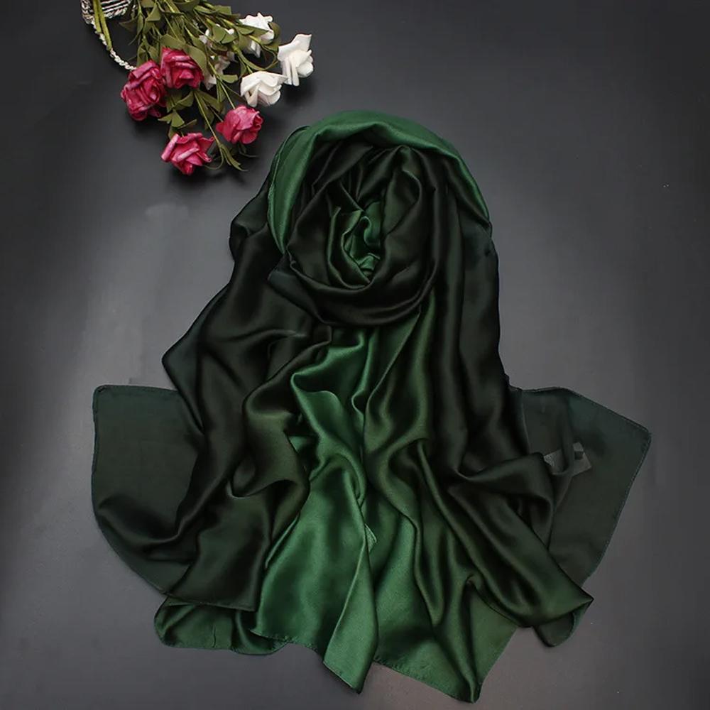 190*110cm Women Chiffon Scarf Gradient Color Protection Spring Summer Multicolor Printed Shawl Poncho Beach luxury ladies retro