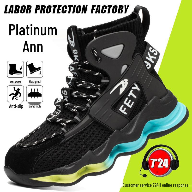 Steel Toe High-Top Safety Shoes: Anti-Smash, Anti-Puncture, Comfortable, and Wear-Resistant for Work