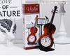 Retro Vintage Alarm Clock Office Supplies Home Decor Handmade Crafts Violin Model Ancient Desk Time Clock Personalized