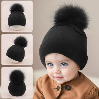 Baby Winter Warme Hüte Kleinkind Pom Pom Beanie Stricken Weiche Kappen Für Jungen Mädchen Baumwolle Elastische Kinder Motorhaube Hut Beanies Mädchen Caps