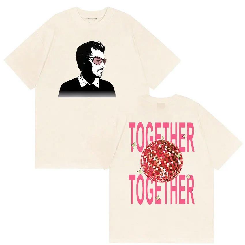 

Harry Styles Kiss All The Time T-Shirt Disco Occasionally Tour Together 2026 Graphic T Shirts Men s Retro O-Neck Oversized Tees S разноцветный