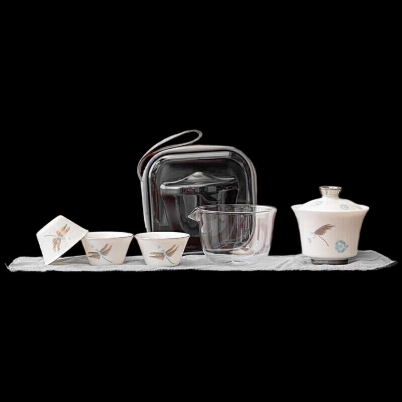 Flying Dragon Ceramic Portable Travel Tea Set