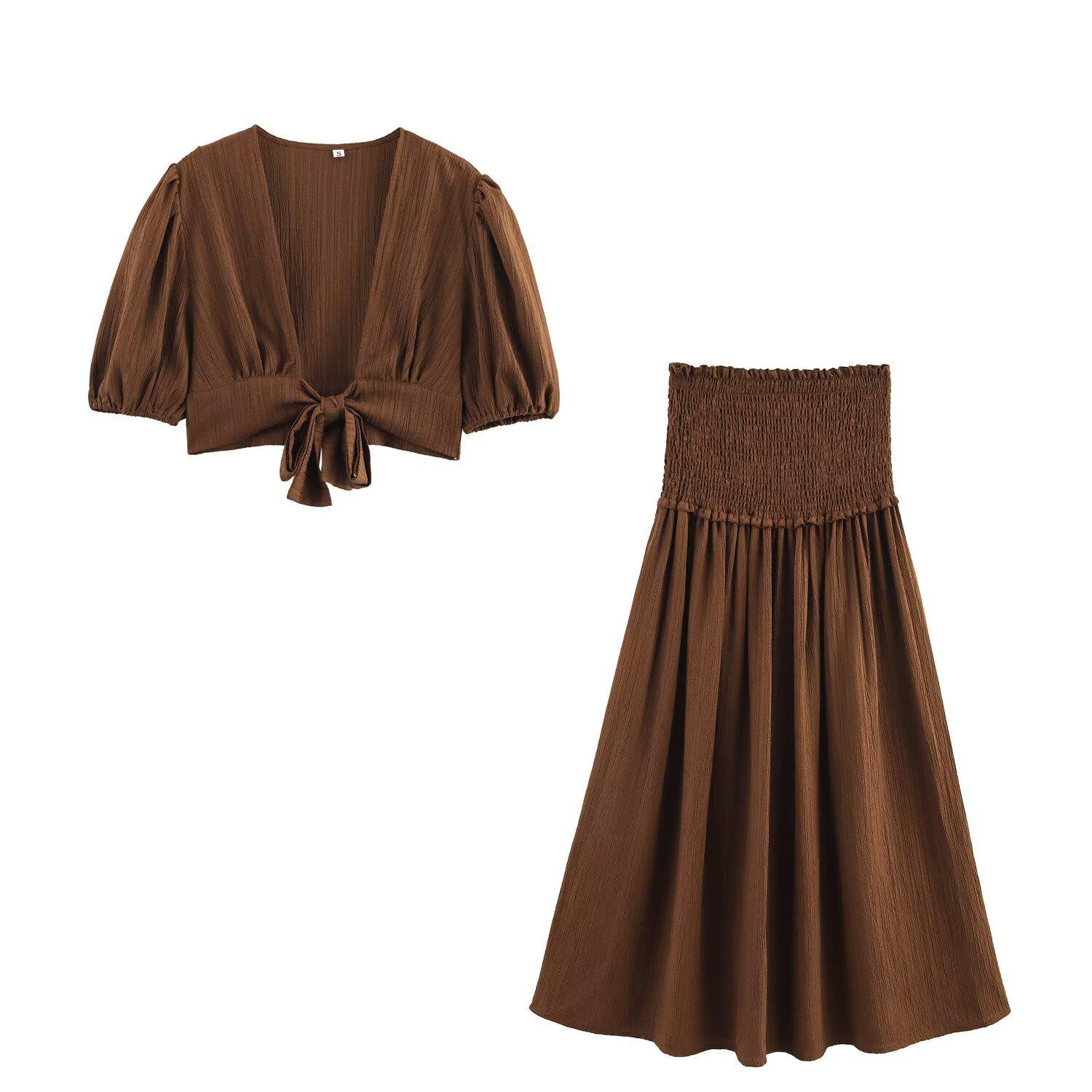 

Лето 2025 Женская Европейская и Американская Мода: Элегантный комплект из двух предметов Extra Small