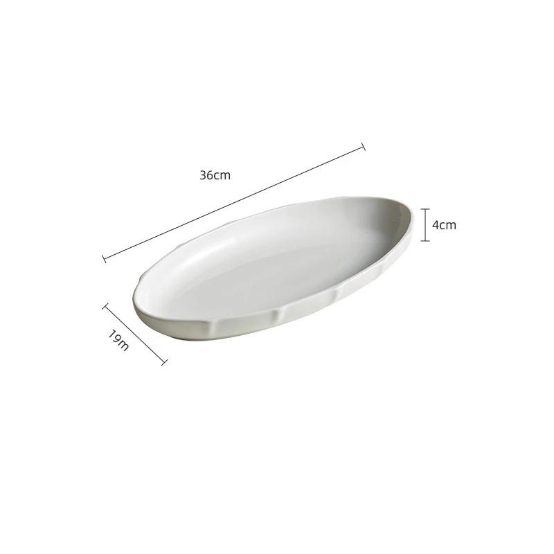 Steamed Fish Plate Japanese Large Ceramic Dish Baking BBQ Disc Western Pizza Steak Pasta Tray Dessert Cake Snack Platter