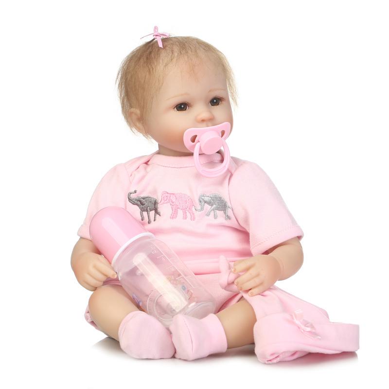 Poupée bébé Reborn Pinky de 16 pouces et 42 cm, aspect réaliste, cadeau d'anniversaire ou de Noël pour enfants