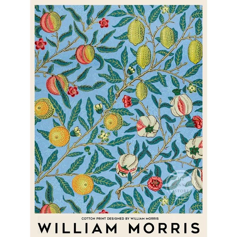 Canvas Painting Wall Art Pictures Abstract William Morris Flower Leaf Bird Vintage Posters and Prints for Living Room Home Decor