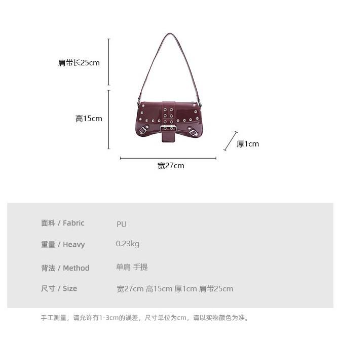 New Niche Design Versatile Style Shoulder Bag Female Popular Spice Girl Fashion Temperament Exquisite Willow Nail Armpit Bag