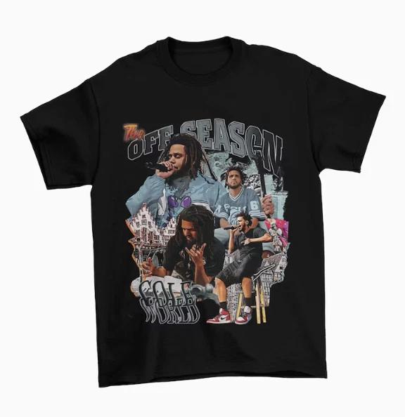 The Off Season J Code World T-shirt, J Cole Retro T-shirt 2XL