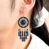 1 Pair Vintage Dangle Earrings for Women Court Style Artificial Zircon Inlay Tassel Earrings Daily Wear Party Decors Versatile