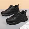 Fashion Comfortable Women Sports Shoes Black Leather Running Womens Sneakers Women Designer Outdoor Walking Shoes Size 41 Thick Sole