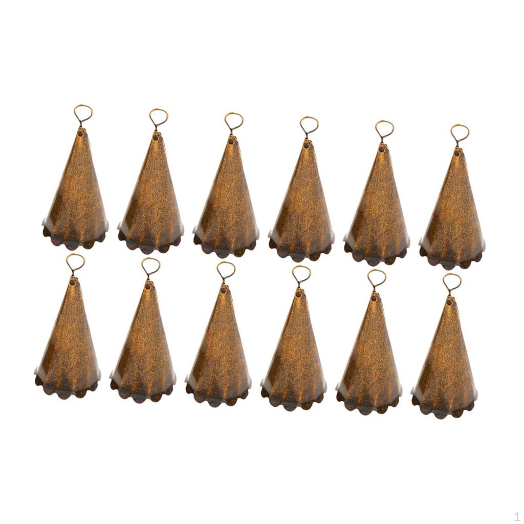 12Pcs Christmas Bell Ornament Decoration with Floral Border Witch Bells for Engagements