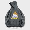 Autumn hooded sweater pullover European and American style trend loose basketball casual towel back curry printed jacket