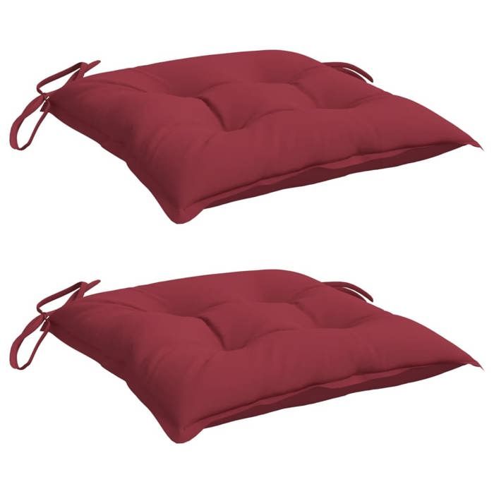 VidaXL Lot de 2 Coussins de Palette, Galette de Siège Imperméable, Coussin de Jardin, Décoration d'Extérieur Terrasse, Rouge 361534