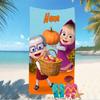 Customizable personalized beach towels Masha and the Bear themed designs.Suitable for the beach, yoga, sports;ideal as beach accessories