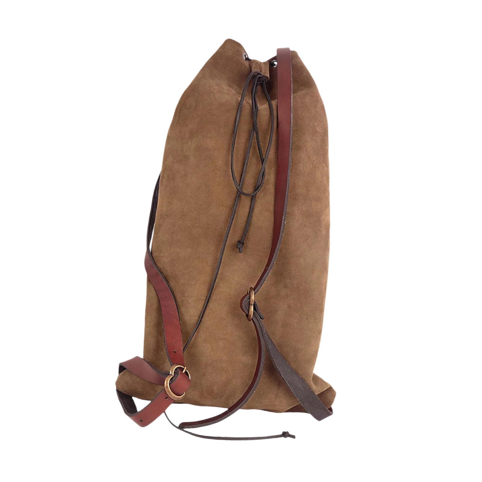

Medieval Backpack Adjustable Straps Unique Renaissance Knight Bag for Running коричневый