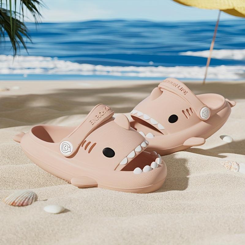 ZXCDINO Suitable for Boys and Girls Adorable EVA Shark Design Clogs, Breathable Lightweight Non Slip Soft Sole Slippers, Kids Footwear