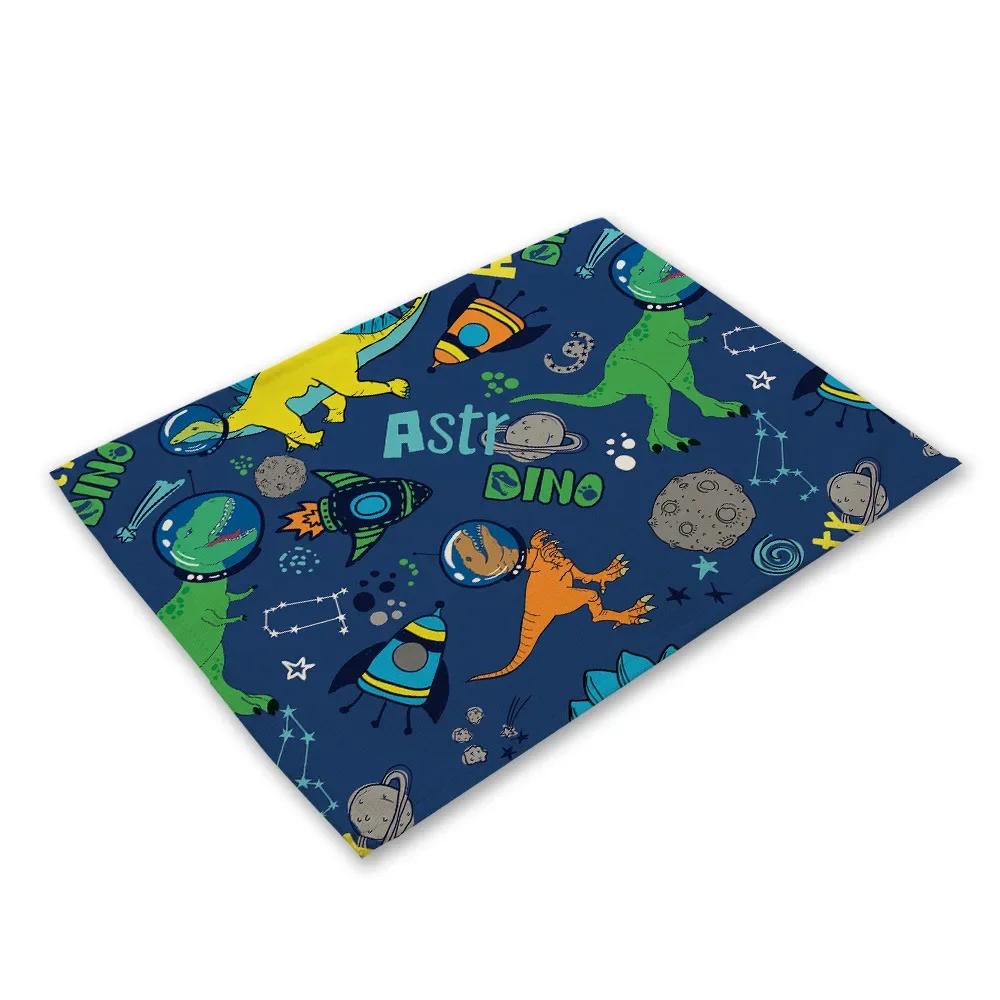 

Cute Cartoon Dinosaur Placemat Rectangle Durable Washable Place Mat for Home Party Dining Tables Wedding Kitchen Banquets Decor 2pcs 30x45cm