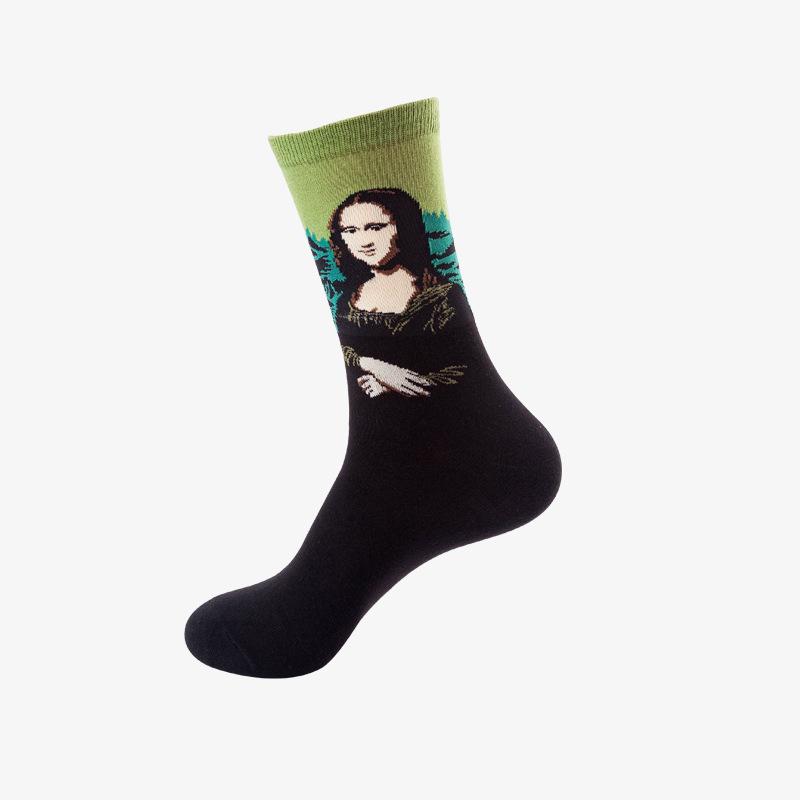 Moyu Trendige Baumwollsocken in Wadenhöhe mit Aufdruck für Damen und Herren – Herbst/Winter Kollektion