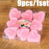 9PC/Set Heart Shaped Aromatherapy Candles Xmas Valentine's Day Romantic Birthday Candles Lover Proposal Scene Decor Candles