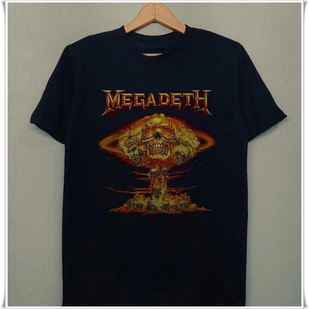 Rare Megadeth Rock band T-shirt, Unisex Black Cotton T-shirt, Size S-5XL