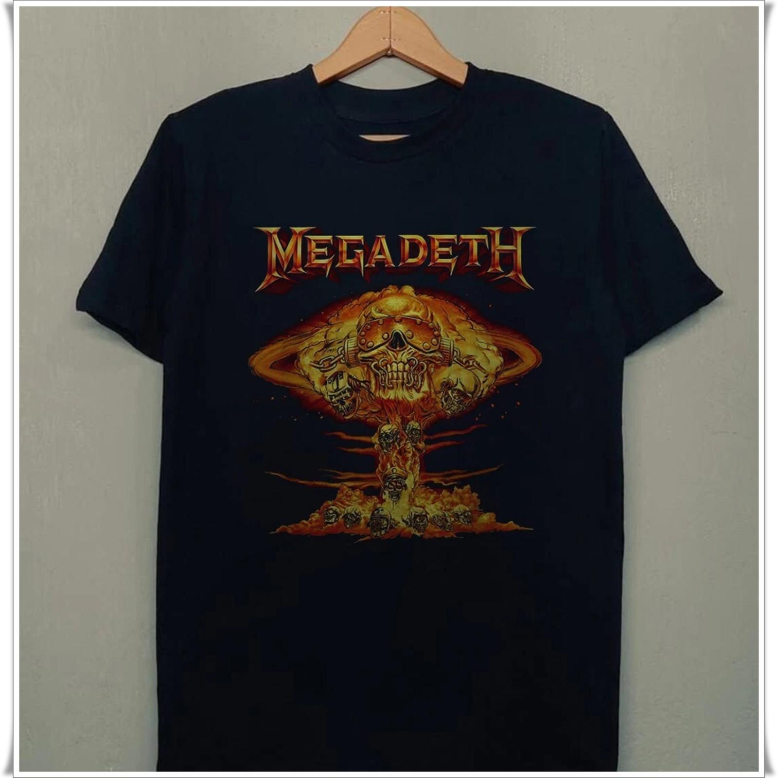 Rare Megadeth Rock band T-shirt, Unisex Black Cotton T-shirt, Size S-5XL S