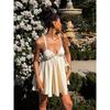 INS European and American women's clothing summer new V-neck hollow backless seaside vacation wind loose suspender dress women