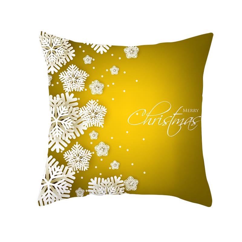 Golden Christmas Peach Velvet Cushion Cover New Digital Printed Square Cushion Cover Cushion Cover