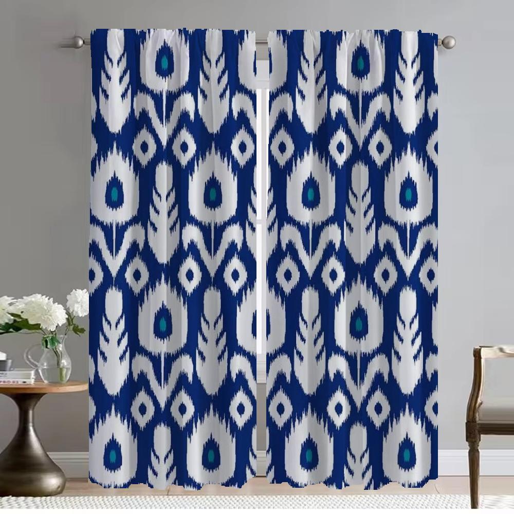 

Геометрические узоры Полиэстеровые шторы для спальни Оконные шторы для комнаты 2 Панельные перегородки Украшения на Хэллоуин Оттенки Гостиная W50xH70cmx2pcs-CL