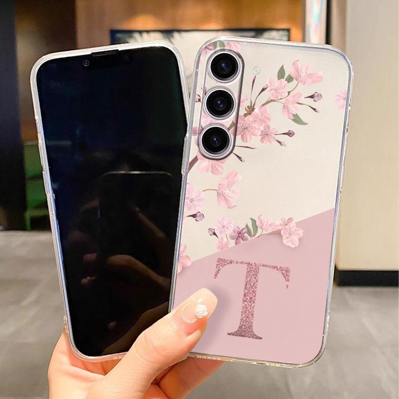 For Samsung Galaxy A15 5G Clear Letter Flowers Fashion Phone Cover Soft Silicone Fundas For Samsung A 15 Shell GalaxyA15 Capa