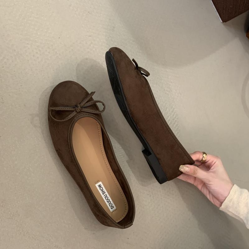 

Fashion Bailamos Women Ballet Flats Mixed Color Round Toe Ladies Slip-On Shoes Elegant Flat Heels Butterfly Knot Shallow Flats Female Sh 39 кофейный